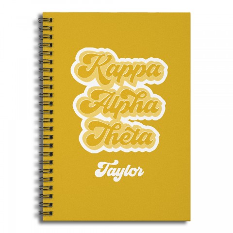 Retro Kappa Alpha Theta 6x8 Personalized Ruled Spiral Notebook