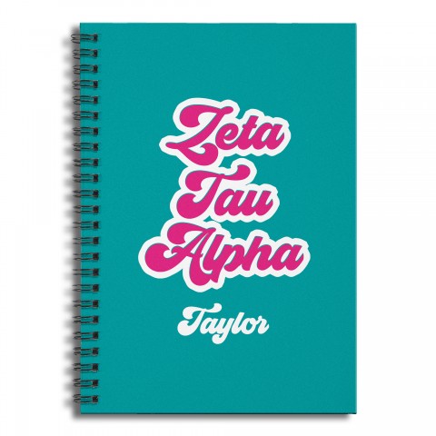 Retro Zeta Tau Alpha 6x8 Personalized Ruled Spiral Notebook