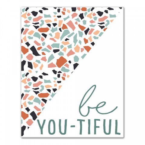 Designs Direct Creative Group Be You-Tiful Coral Terrazzo 11x14 Canvas Wall Art