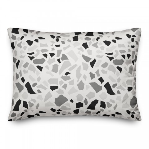 Designs Direct Creative Group Monochromatic Terrazzo Pattern 14x20 Spun Poly Pillow
