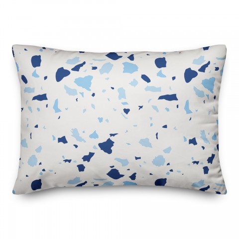 Designs Direct Creative Group Blue Terrazzo Pattern 14x20 Spun Poly Pillow