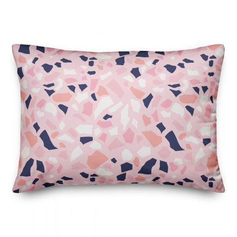 Designs Direct Creative Group Pink Terrazzo Pattern 14x20 Spun Poly Pillow