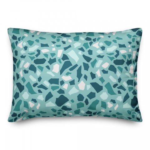 Designs Direct Creative Group Teal Terrazzo Pattern 14x20 Spun Poly Pillow
