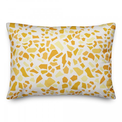 Designs Direct Creative Group Yellow Terrazzo Pattern 14x20 Spun Poly Pillow