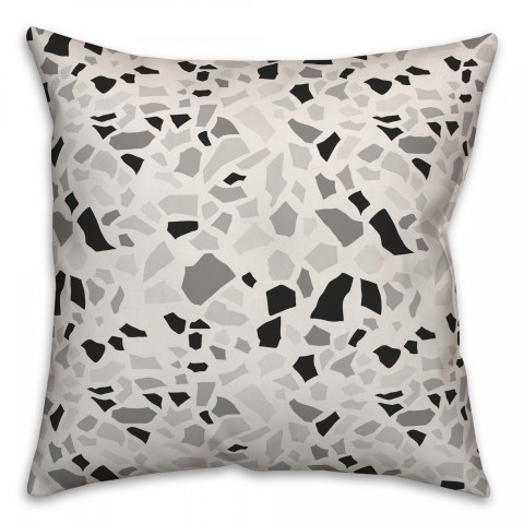 Designs Direct Creative Group Monochromatic Terrazzo Pattern 18x18 Spun Poly Pillow