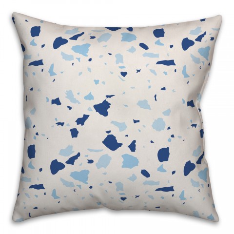 Designs Direct Creative Group Blue Terrazzo Pattern 18x18 Spun Poly Pillow