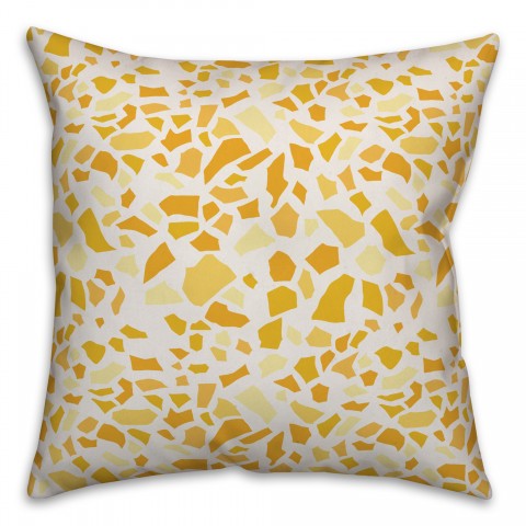 Designs Direct Creative Group Yellow Terrazzo Pattern 18x18 Spun Poly Pillow