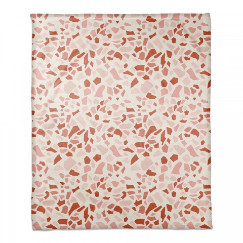 Designs Direct Creative Group Rust Terrazzo Pattern 50x60 Coral Fleece Blanket