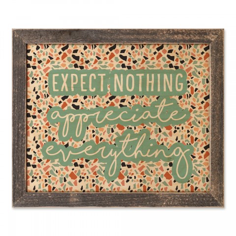 Designs Direct Creative Group Expect Nothing, Appreciate Everything Terrazzo 14x11 Framed Wood Print