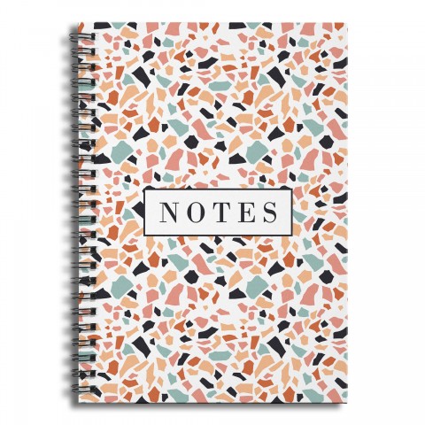 Designs Direct Creative Group Notes Sunset Terrazzo Pattern 6x8 Ruled Spiral Notebook