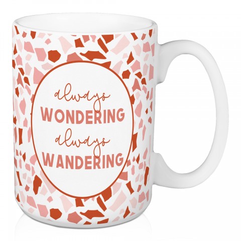 Designs Direct Creative Group Wondering and Wandering Rust Terrazzo Pattern 15 oz Mug