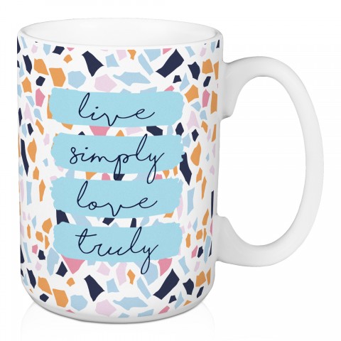 Designs Direct Creative Group Live Simply Love Truly Terrazzo 15 oz Mug
