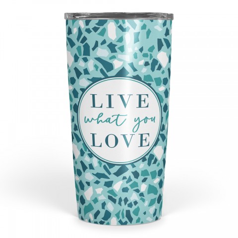 Designs Direct Creative Group Live What you Love Teal Terrazzo 20 oz Tumbler