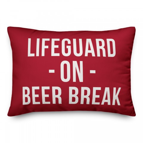 Lifeguard on beer break 14x20 Indoor / Outdoor Pillow