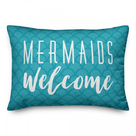 Mermaids Welcome 14x20 Indoor / Outdoor Pillow