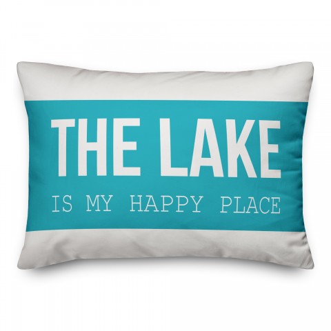 The lake is my happy place 14x20 Indoor / Outdoor Pillow