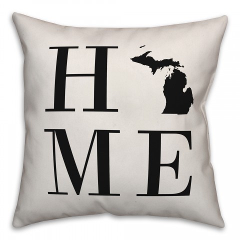 Home Michigan 18x18 Indoor / Outdoor Pillow