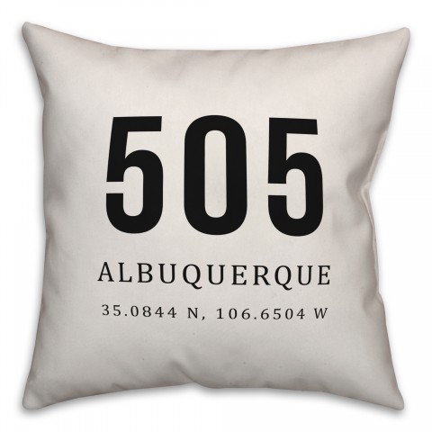 Albuquerque Coordinates 18x18 Indoor / Outdoor Pillow