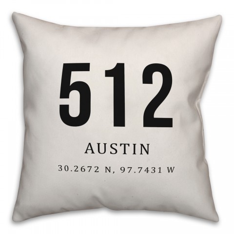 Austin Coordinates 18x18 Indoor / Outdoor Pillow