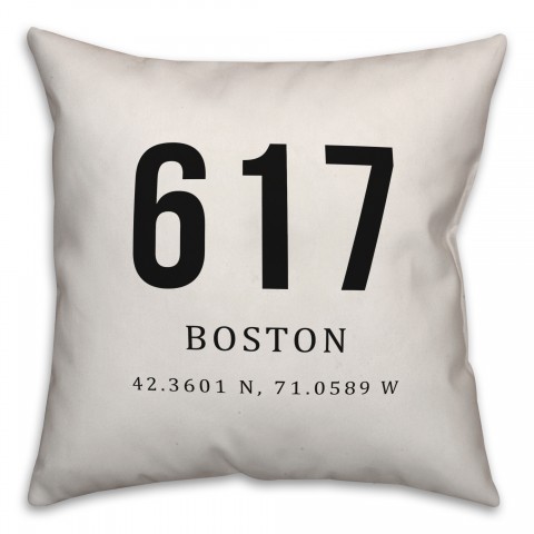 Boston Coordinates 18x18 Indoor / Outdoor Pillow