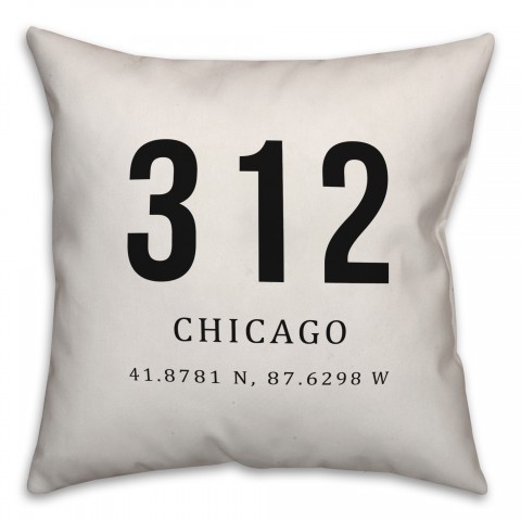Chicago Coordinates 18x18 Indoor / Outdoor Pillow
