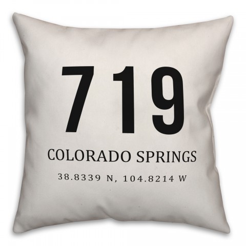 Colorado Springs Coordinates 18x18 Indoor / Outdoor Pillow
