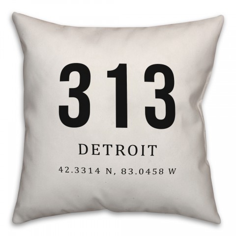 Detroit Coordinates 18x18 Indoor / Outdoor Pillow