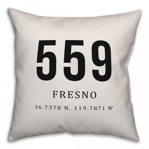 Fresno Coordinates 18x18 Indoor / Outdoor Pillow