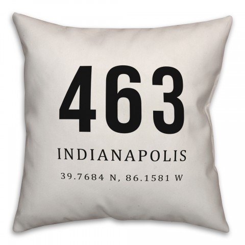 Indianapolis Coordinates 18x18 Indoor / Outdoor Pillow
