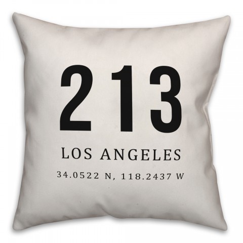Los Angeles Coordinates 18x18 Indoor / Outdoor Pillow