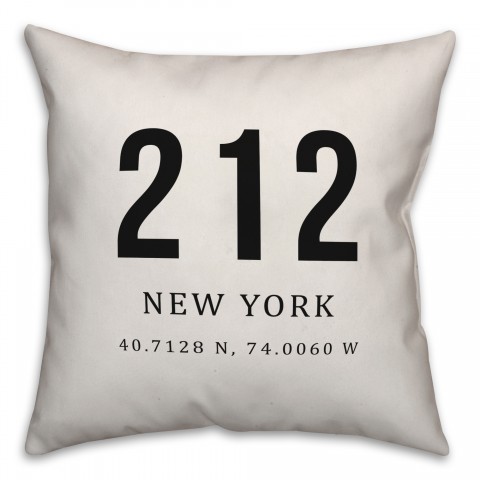 New York Coordinates 18x18 Indoor / Outdoor Pillow
