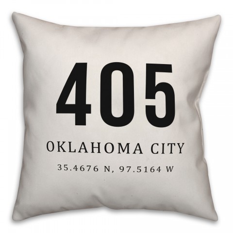 Oklahoma City Coordinates 18x18 Indoor / Outdoor Pillow