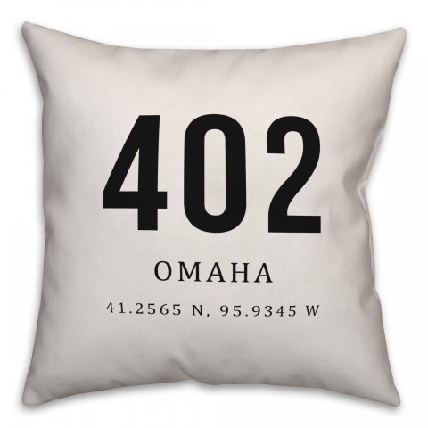 Omaha Coordinates 18x18 Indoor / Outdoor Pillow