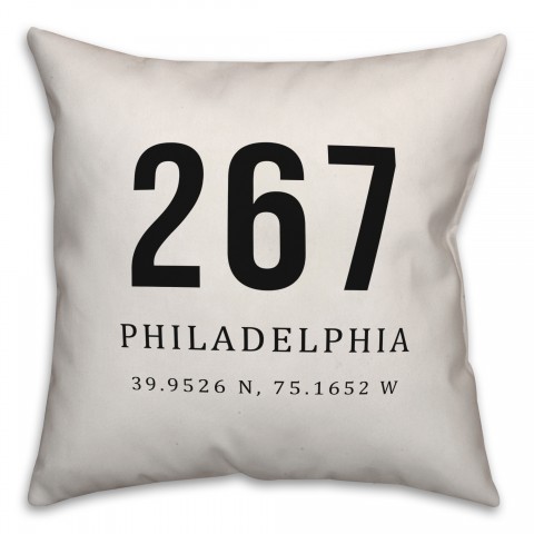 Philadelphia Coordinates 18x18 Indoor / Outdoor Pillow