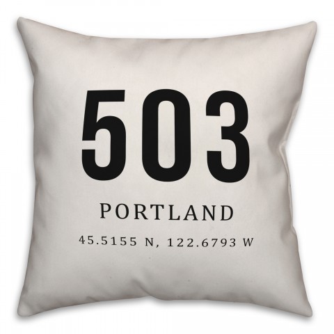 Portland Coordinates 18x18 Indoor / Outdoor Pillow