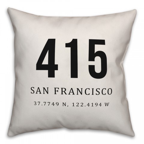 San Francisco Coordinates 18x18 Indoor / Outdoor Pillow