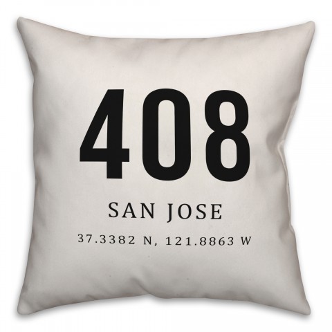 San Jose Coordinates 18x18 Indoor / Outdoor Pillow