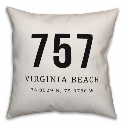 Virginia Beach Coordinates 18x18 Indoor / Outdoor Pillow