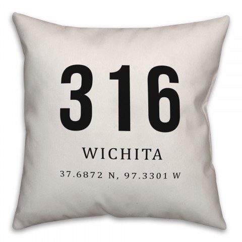 Wichita Coordinates 18x18 Indoor / Outdoor Pillow