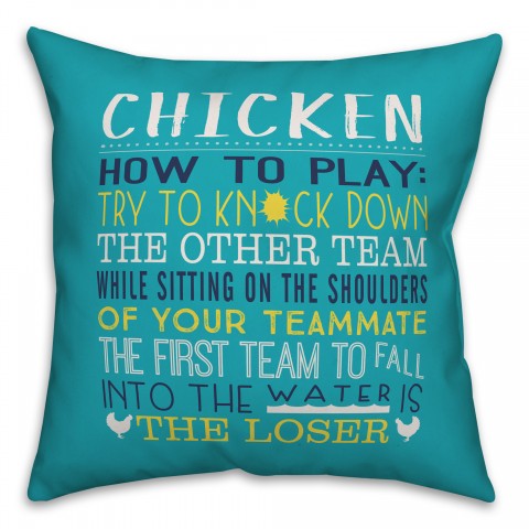 Chicken Rules 18x18 Indoor / Outdoor Pillow