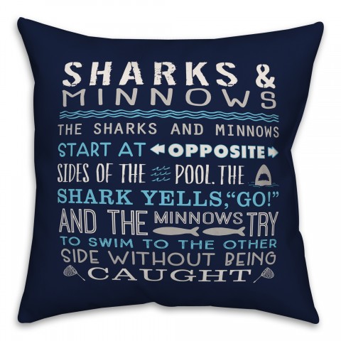 Shark's & Minnows 18x18 Indoor / Outdoor Pillow