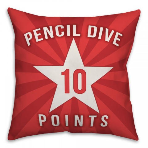 Pencil Dive 10 Points 18x18 Indoor / Outdoor Pillow