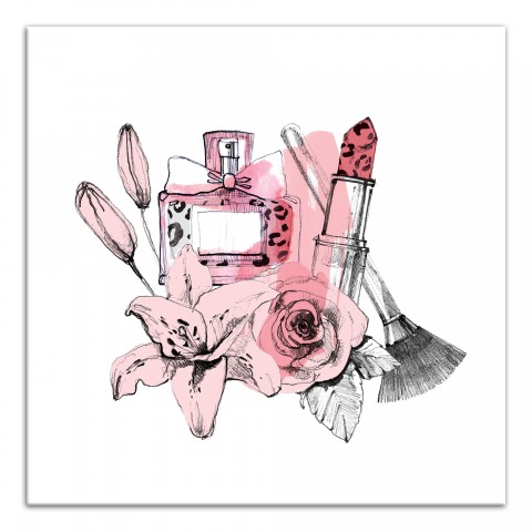 Makeup & Perfume 16x16 Canvas Wall Art
