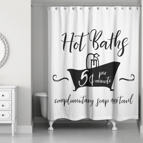 Hot Baths 71x74 Shower Curtain
