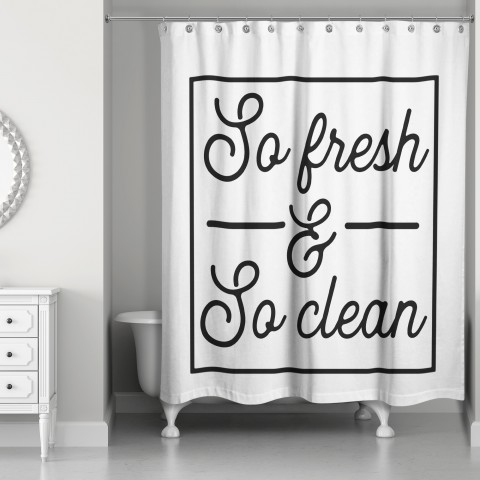 So Feesh & So Clean 71x74 Shower Curtain