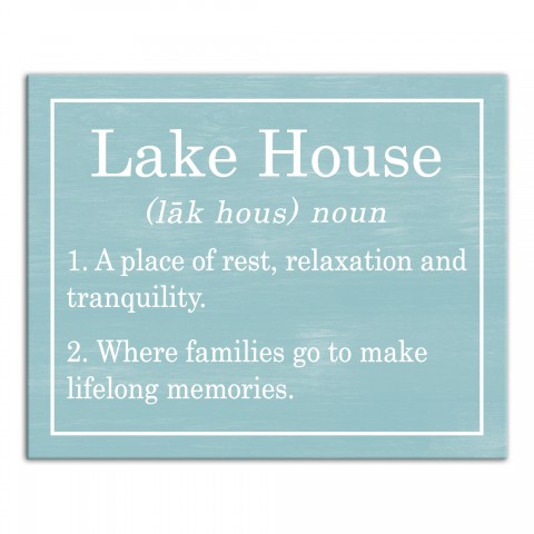 Lake House Definition 16x20 Canvas Wall Art