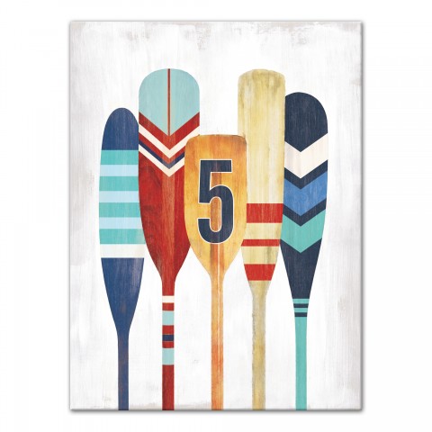 Row Of Boat Paddles 30x40 Canvas Wall Art