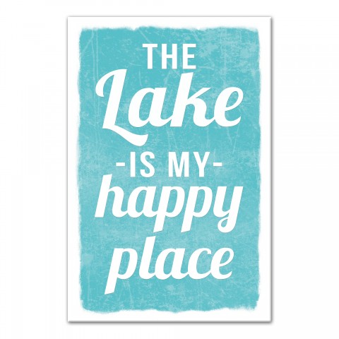 The Lake Is My Happy Place 20x30 Canvas Wall Art