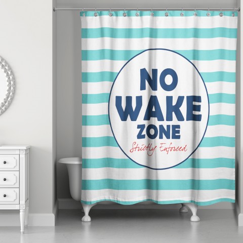 No Wake Zone 71x74 Shower Curtain
