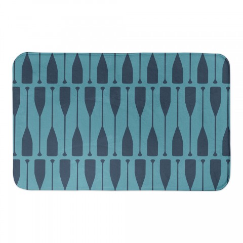 Blue Paddle Pattern 34x21 Bath Mat